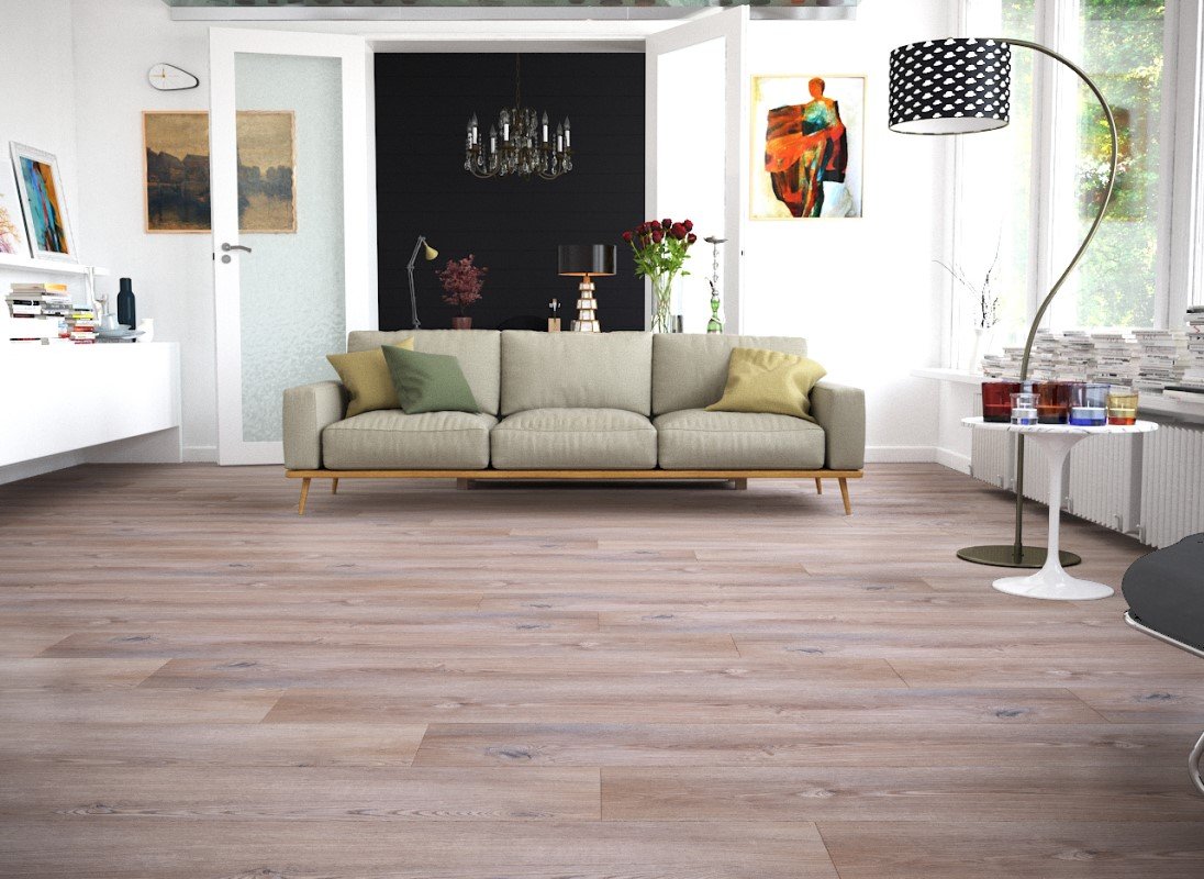 Кварцвиниловый SPC ламинат Art East Art Stone Ясень Бринера 124-ASP 1220×183×6 фото в интерьере